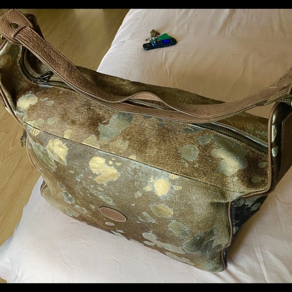 Terrida Tangaroa Venezia Travel/ Weekend Bag  Animal Hair +Leather Duffle Bag - Picture 1 of 10